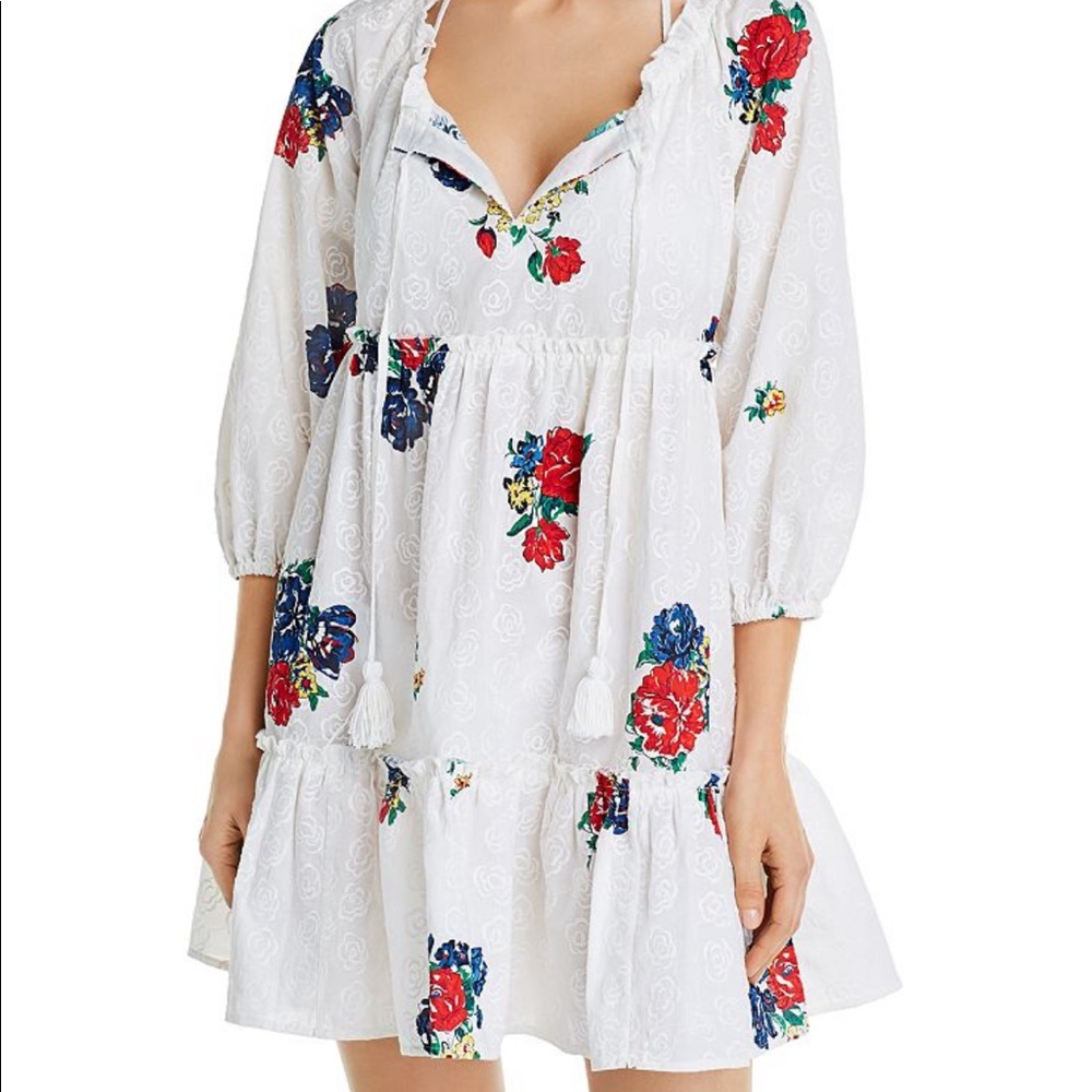 Tory Burch English tea rose print beach cover up dress